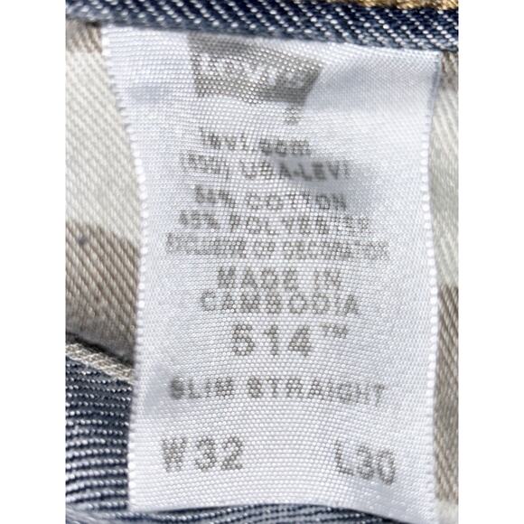 Levi's Men's 514 Slim Straight Original Jeans 32x30 Denim Flap Pocket Red Tab - Picture 11 of 11